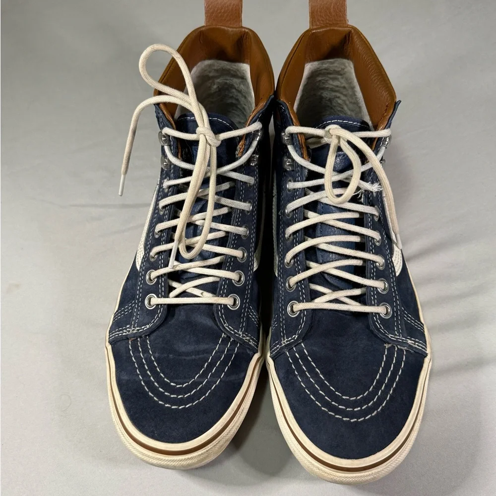 Vans Sk8-Hi MTE Men’s 9 Navy Suede Fleece Lined Boots Y2K Skater Wear‎